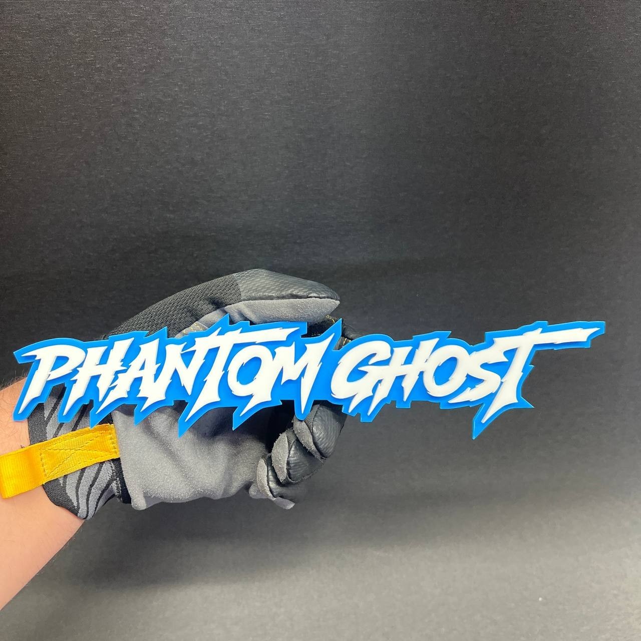 1x Phantom Ghost Custom Text 3D Acrylic Car Emblem Badge Multicolor Laser Cut