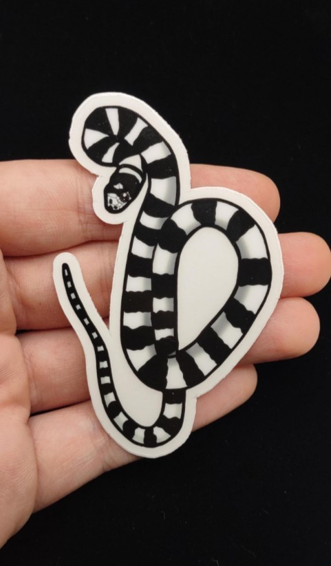 Kingsnake Vinyl Sticker, California Kingsnake Snake, Glossy Die Cut (3×2 Inch)