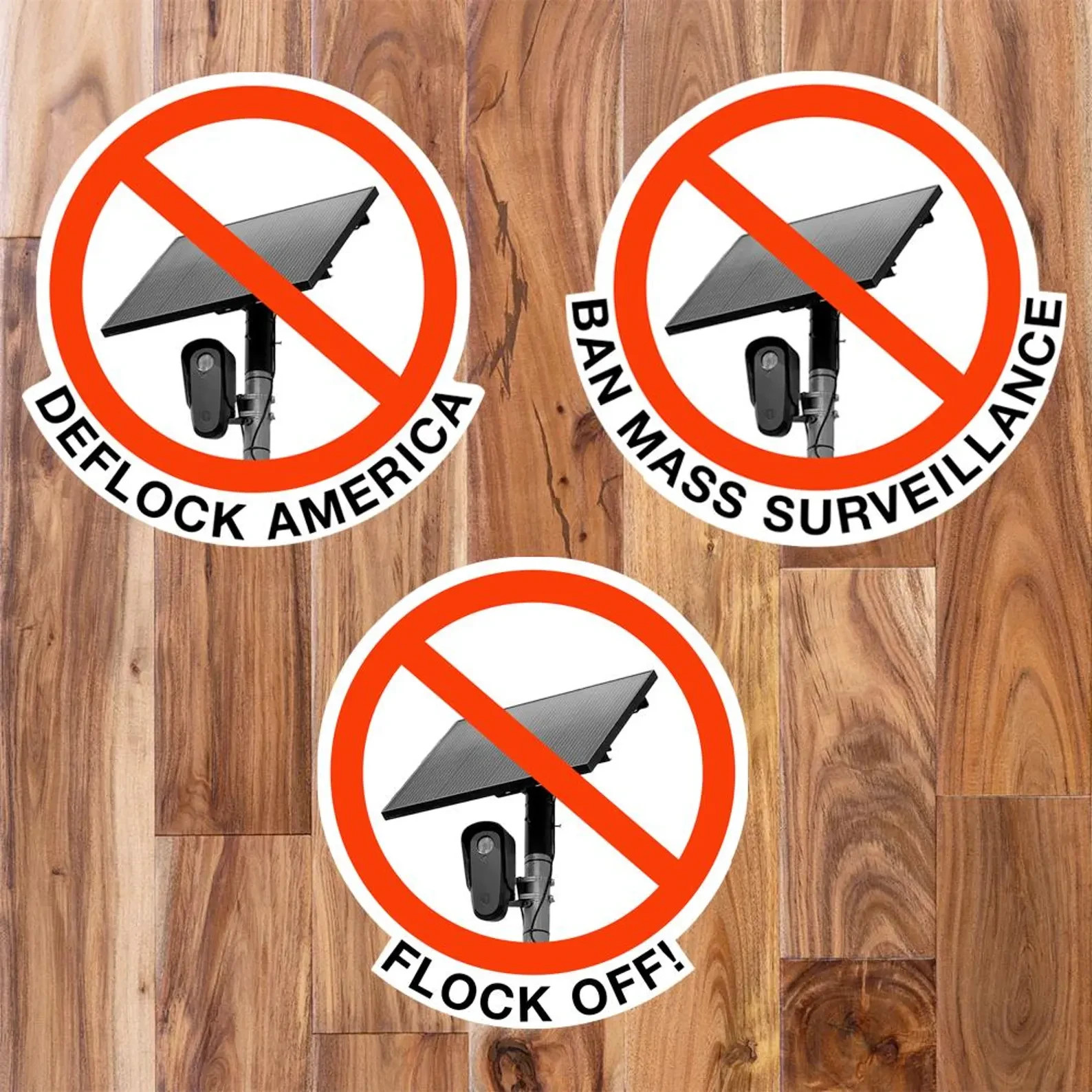 Anti-Flock Surveillance License Plate Camera Sticker Pack – Deflock America!