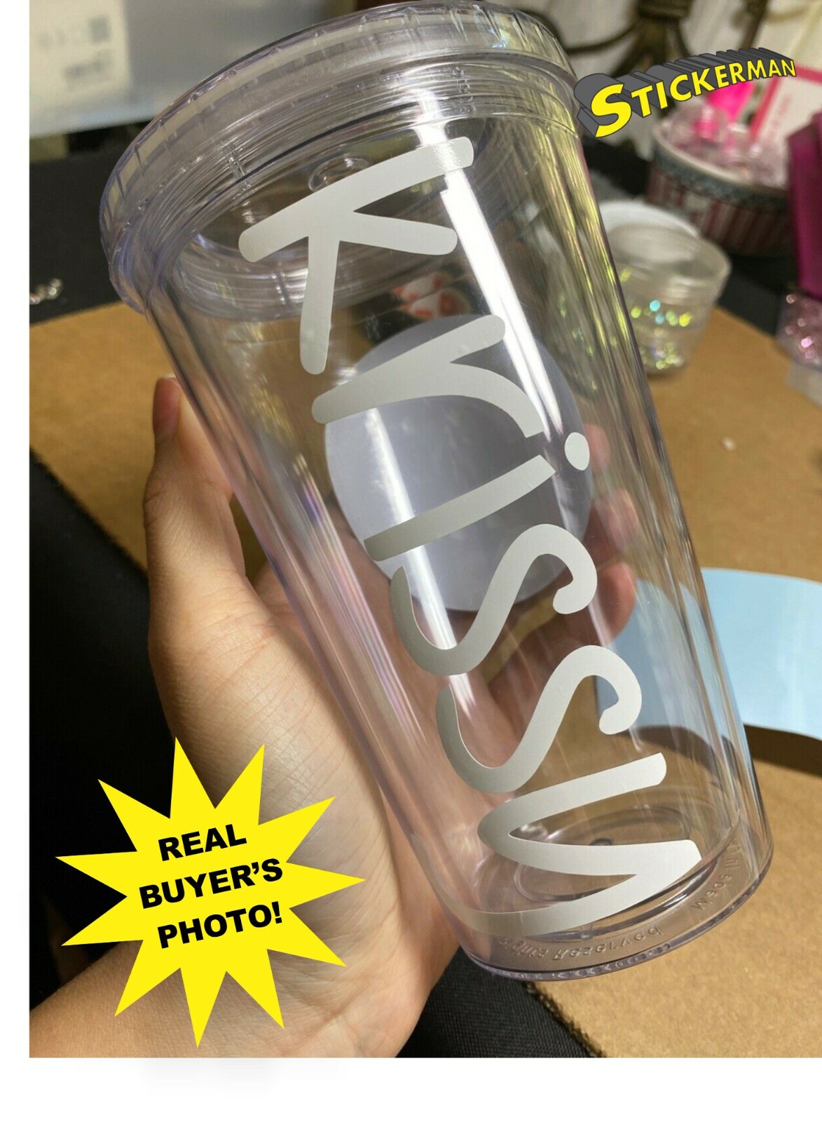 Custom Personalized Vinyl Lettering Name Decal Sticker Car Window Tumbler Flask