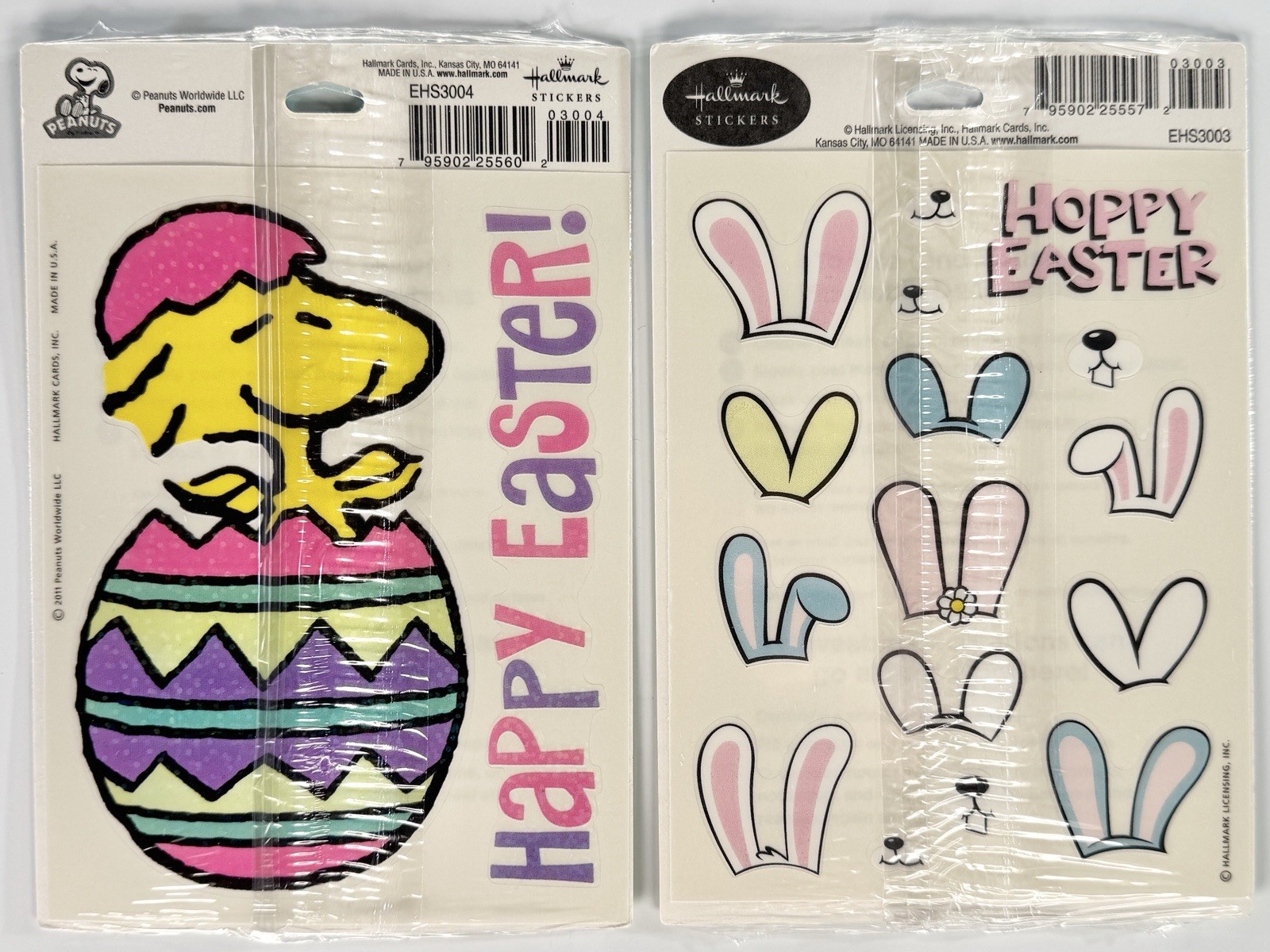 2011 Hallmark Moveable Decorations LOT Peanuts Woodstock Hoppy Easter Ears NEW