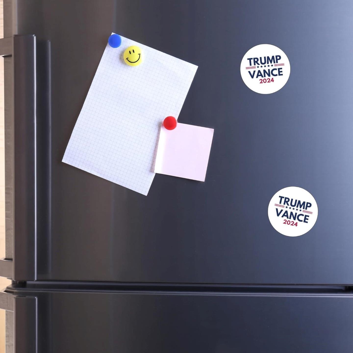 Mini White Trump Vance 2024 Presidential Campaign Auto Magnets 3.5 In Pack of 5