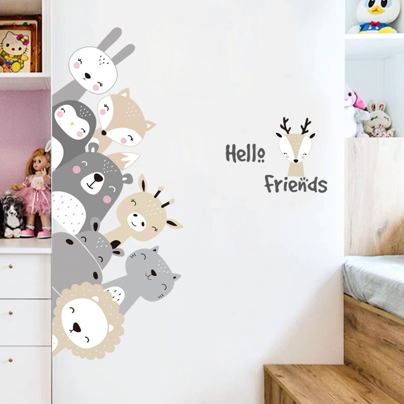 Animals Friends Wall Sticker 79x58cm Wall Sticker Room Bedroom Wall 