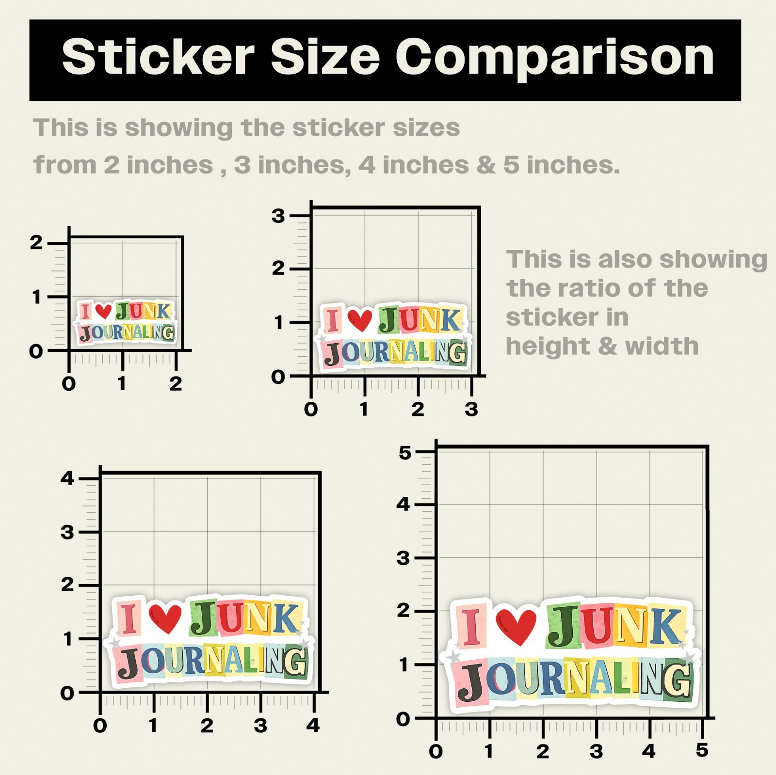 I Love Junk Journaling Sticker Scrapbooking Vison Board Bingo Card Sticker Decal