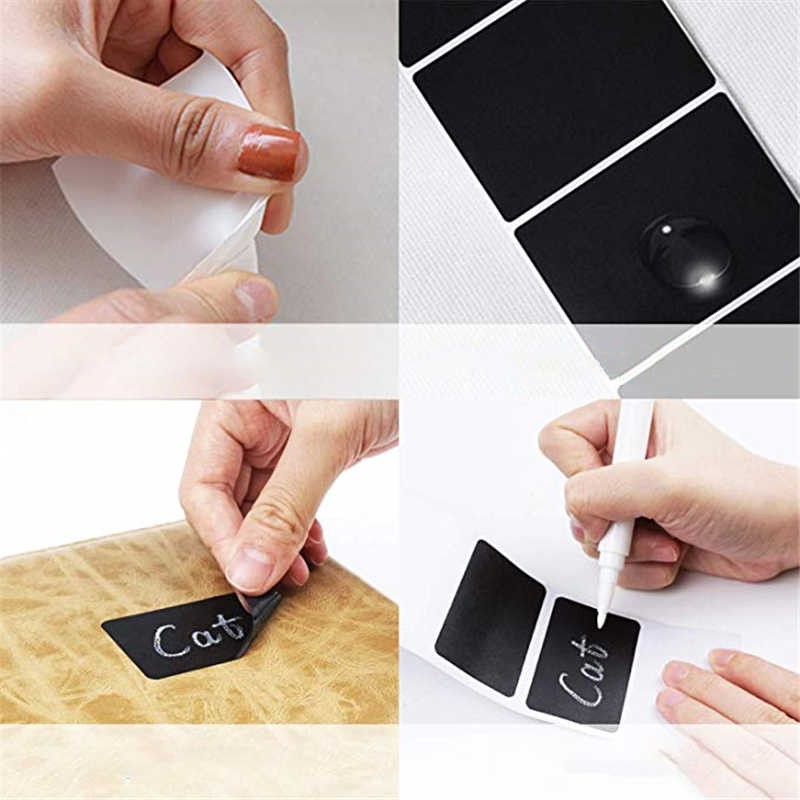Black Labels Stickers With Pen Set Chalkboard Roll Waterproof Pantry Jar Sticker