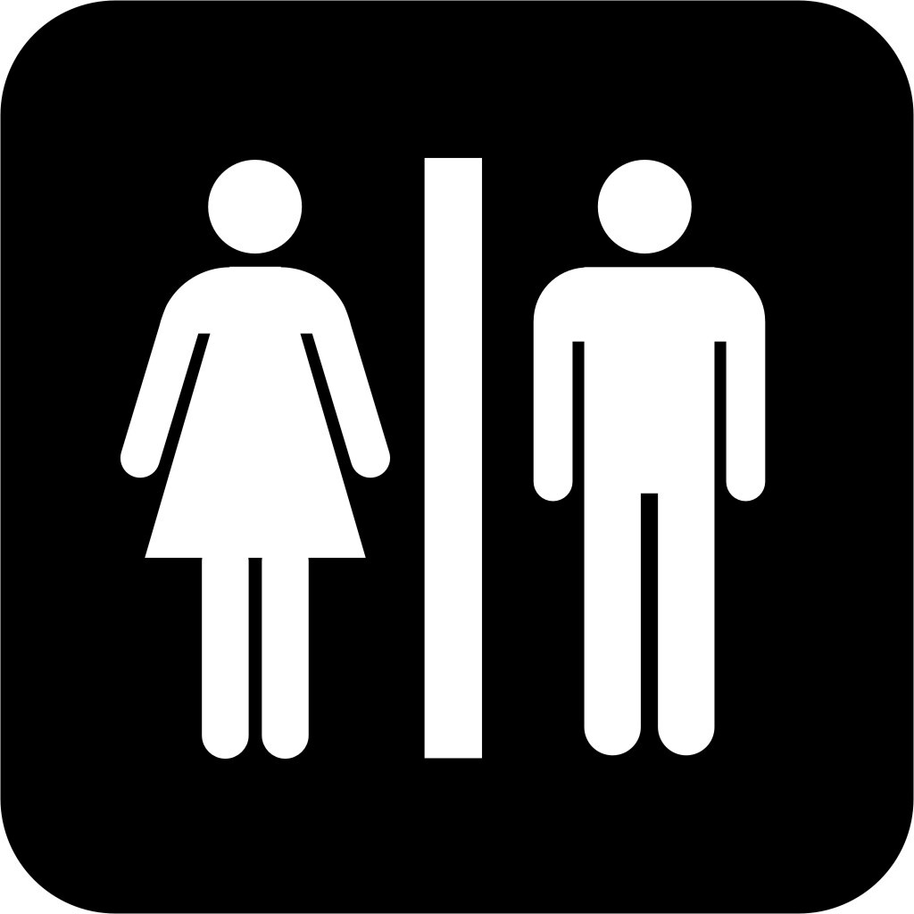 Toilets Unisex International Symbol Window Wall Vinyl Decal Sticker