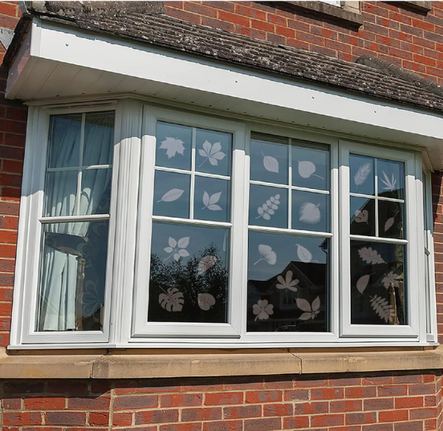 Window Decals for Bird Strikes,52 Pieces Large Leaf Shape anti Collision Window