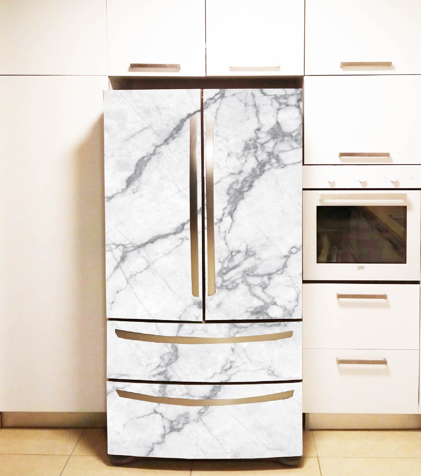 Peel and Stick Fridge Wrap Vinyl Refrigerator Cover 32" x 78.7" (81x200cm)