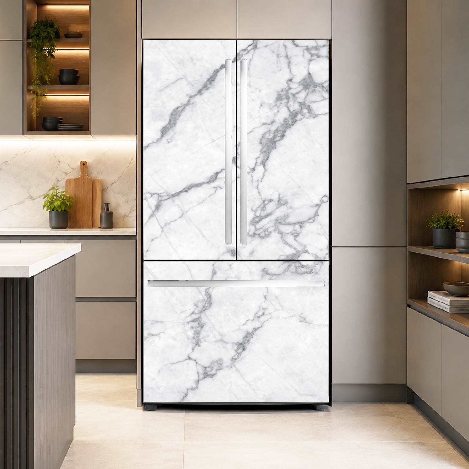 Self-Adhesive Marble Fridge Wrap – Easy DIY Upgrade