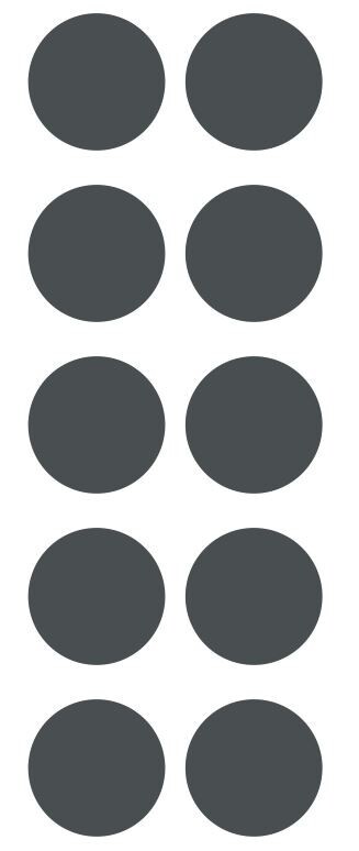 1.5" Dark Grey Gray Round Label Dots Stickers Color Code Inventory 1.5 Inch Dot