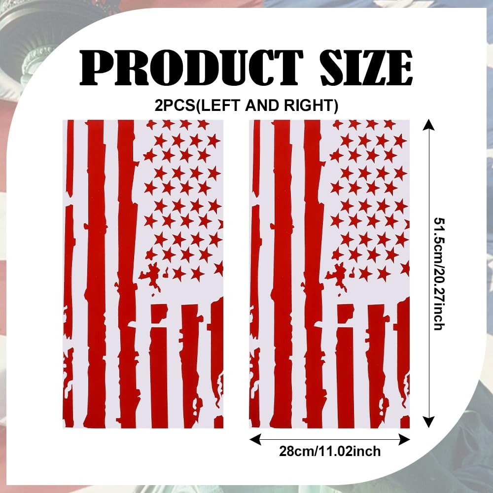 2PCS America Flag Car Center Pillar Stickers and Decals, HD Printed Self-Adhe…