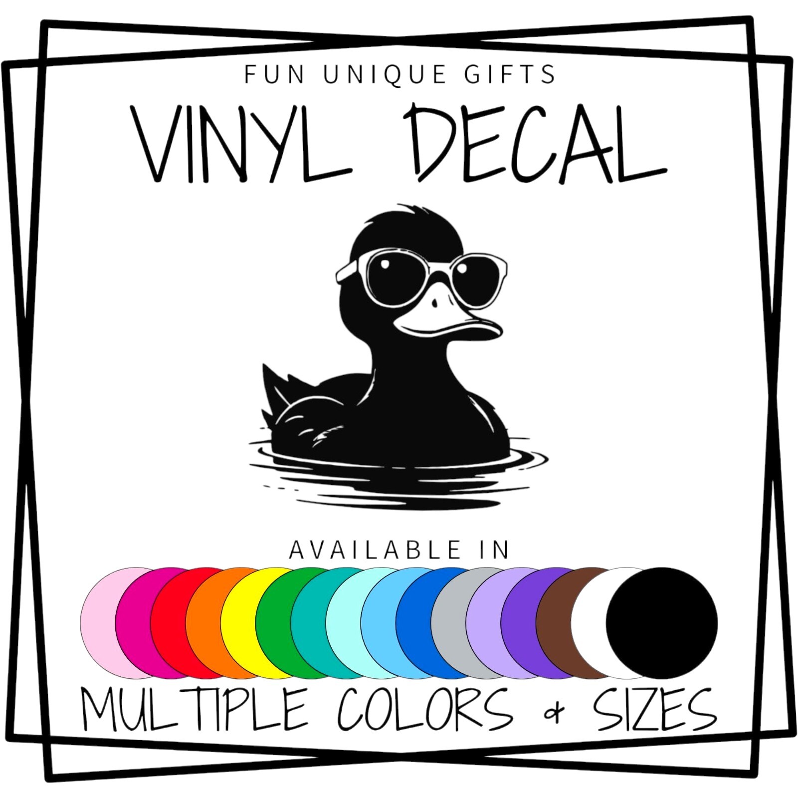 Duck with Sunglasses Vinyl Decal Sticker -Multiple Colors & Sizes- FREE SHIPPING