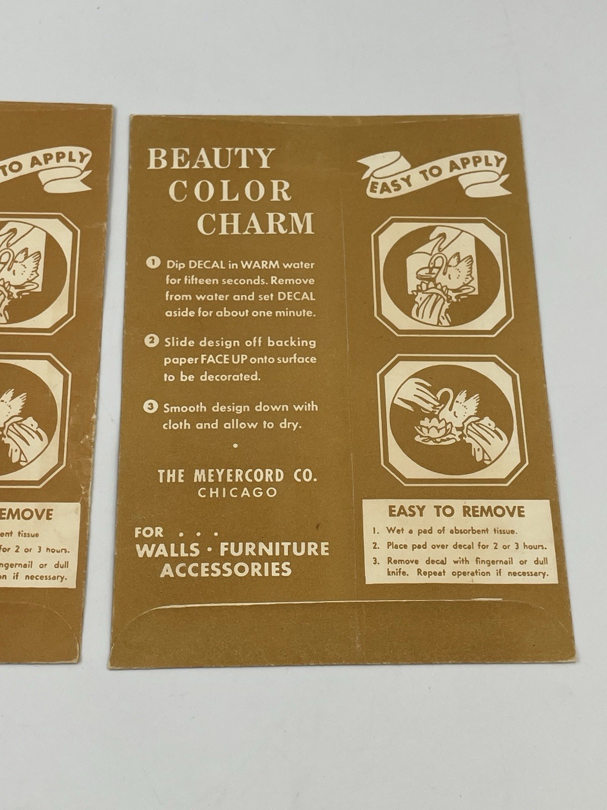 2 Vintage Meyercord Cornucopia Fruit Decals Lot 1950s Kitchen Decor 840-C/D A8