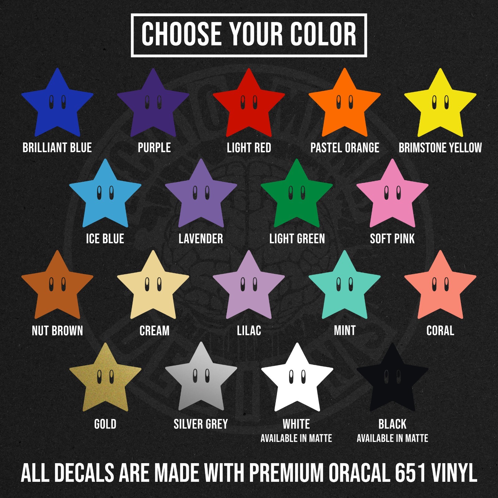 Nintendo Super Mario Bros Star Logo Die Cut Vinyl Decal Sticker Car Window