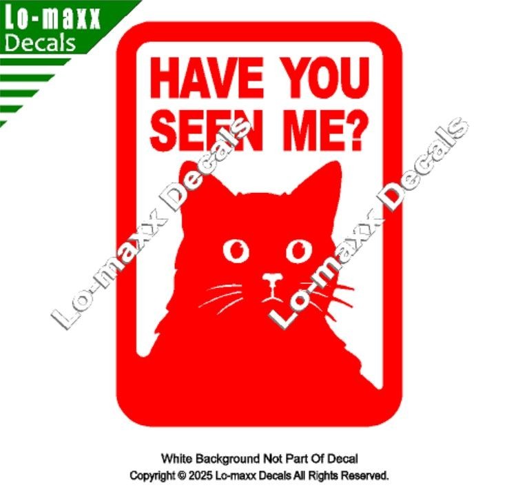 Have You Seen Me Lost Cat Sticker Art Funny Vinyl Decal For Laptop Door Locker