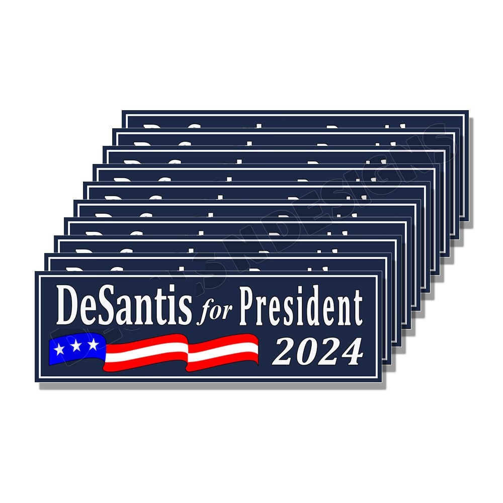 DeSantis For President – Stickers Decals – Made In the USA – Blue – 9×3 2 Pack