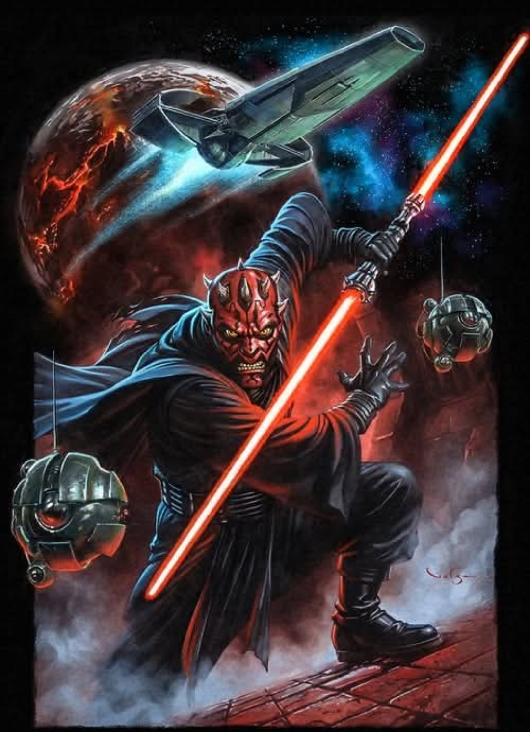 STARWARS DARTH MAUL X VINYL HIGH GLOSS DIECUT STICKER X 3X2 INCHES STICKER X
