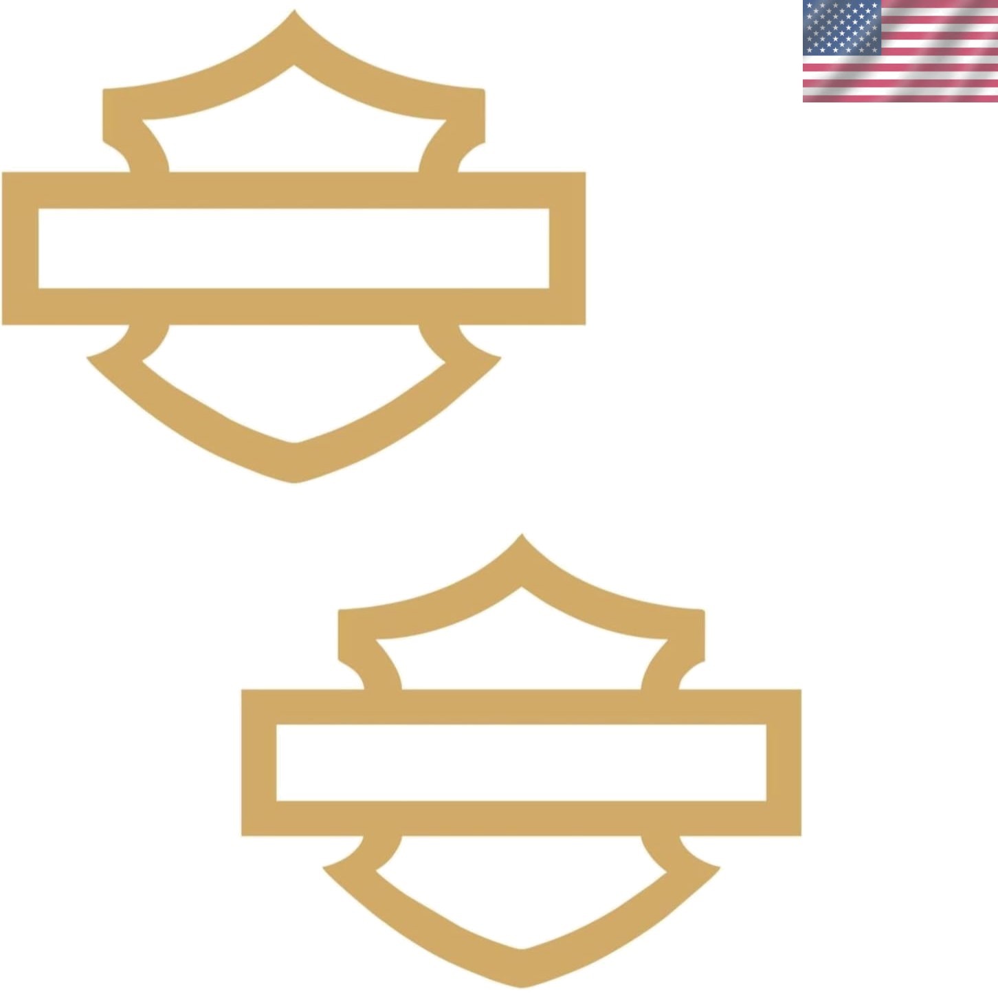 Motorcycle Vinyl Decal Shield Design Gold 5×4 Inches Waterproof Easy to Apply