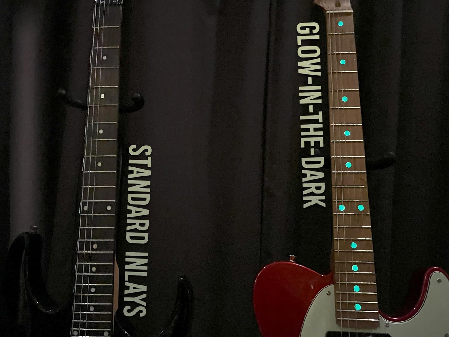 Lightning Bolts Glow in the Dark Guitar Fingerboard Fret Markers Inly Sickers