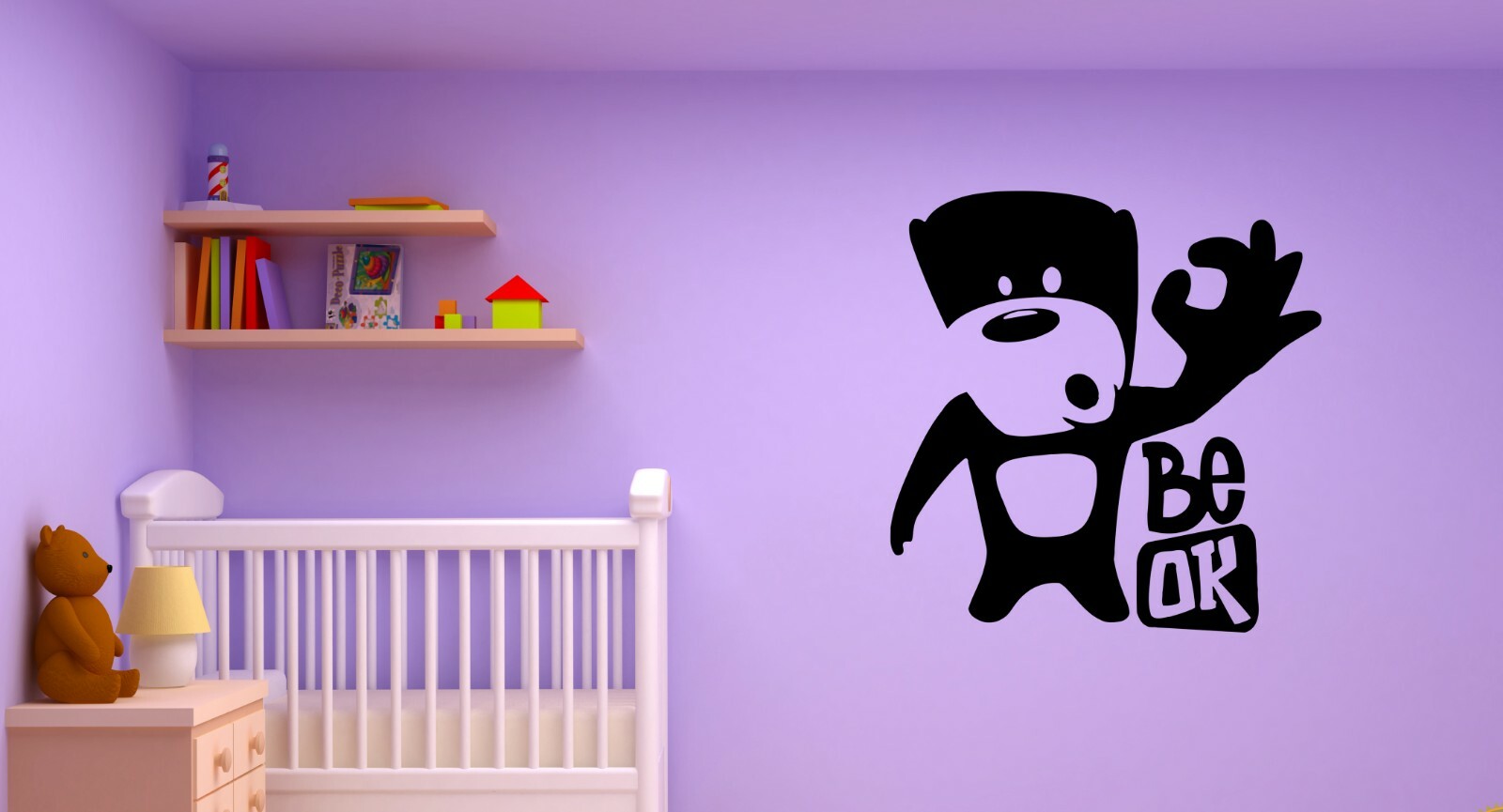 Wall Decal Animal Funny Cartoon Children's Decor Be Ok Vinyl Sticker (ed1517)