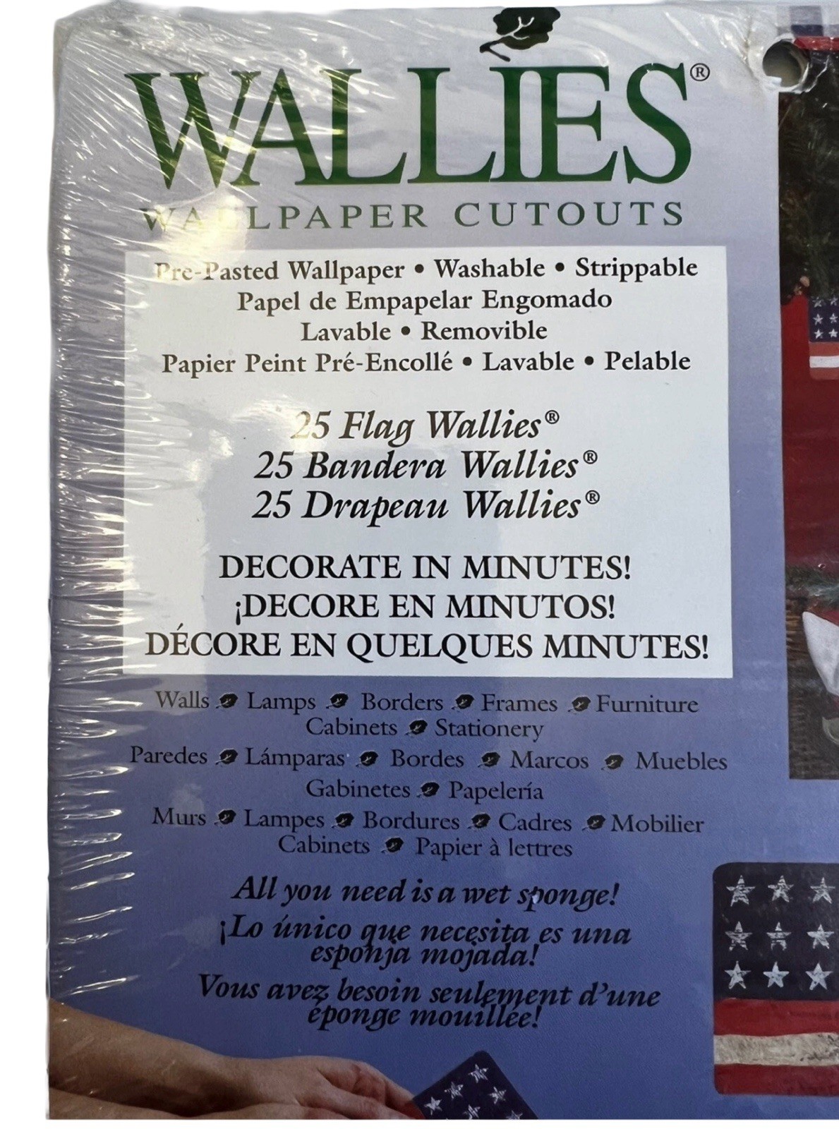 Wallies Wallpaper Cutouts American Flags Pre Pasted 12114 1 Pack 25