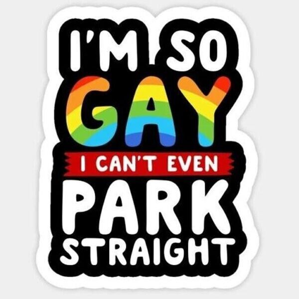 Funny LGBTQ Stickers so gay cant park straight