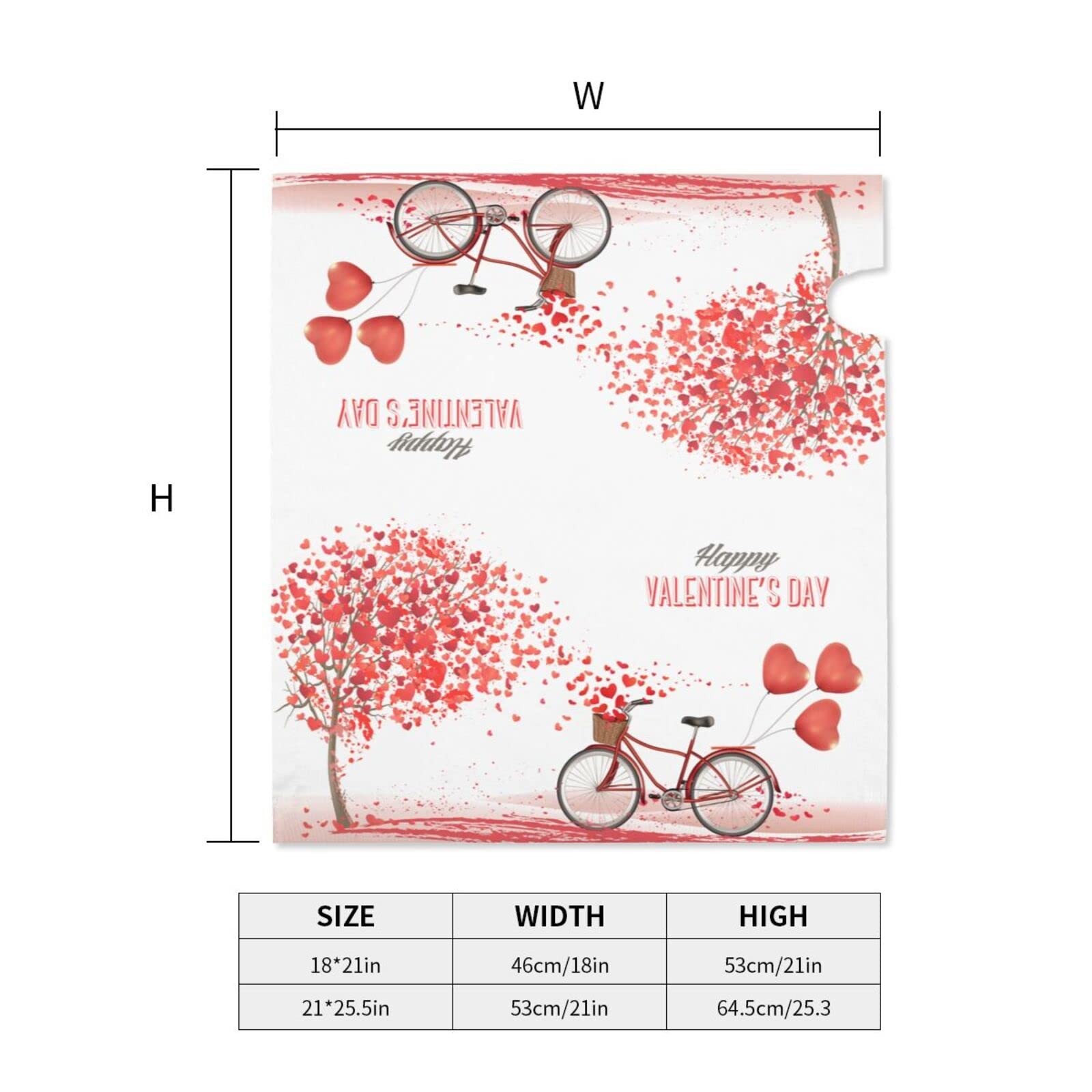 Harooni Romantic Valentine's Mailbox Cover 21×18 inch, A Bike and a Tree