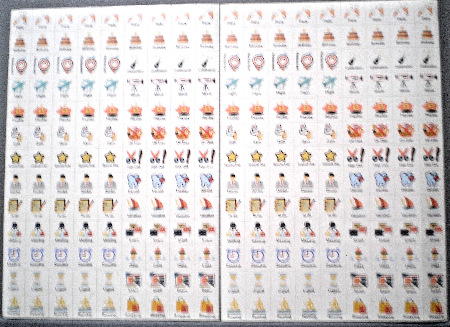 234 Planner Calendar Stickers Appointment Event Reminder Flight, Doctor, Gym etc