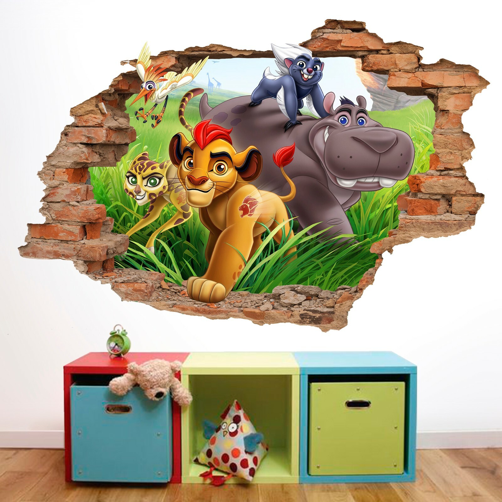Lion 3D Wall Decal, Simba's son Guard, Cartoon Wall Sticker, Decor