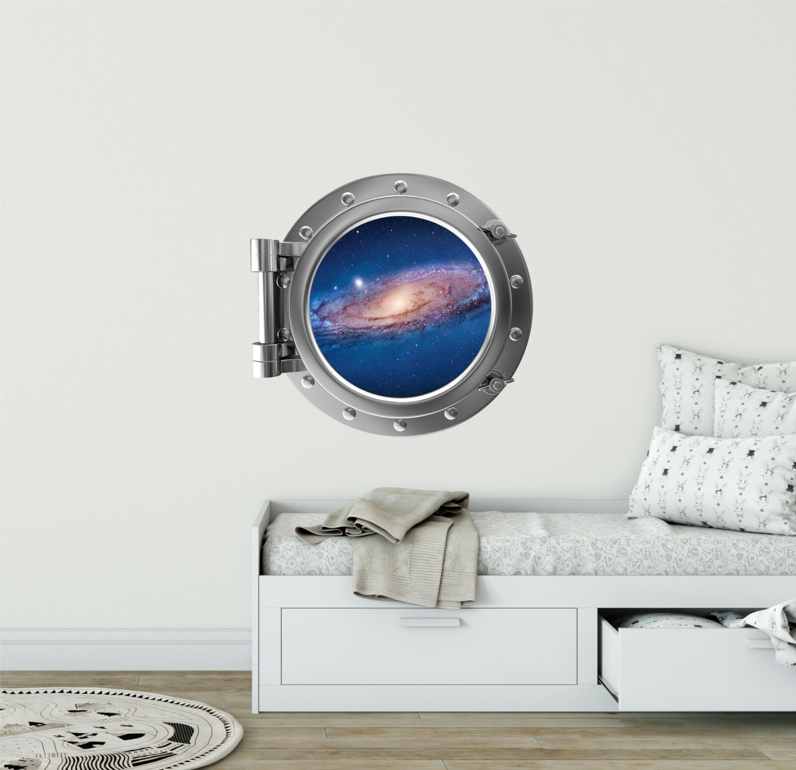 PortScape Milky Way Galaxy 2 Space Porthole Window Wall Decal Vinyl Wall Sticker