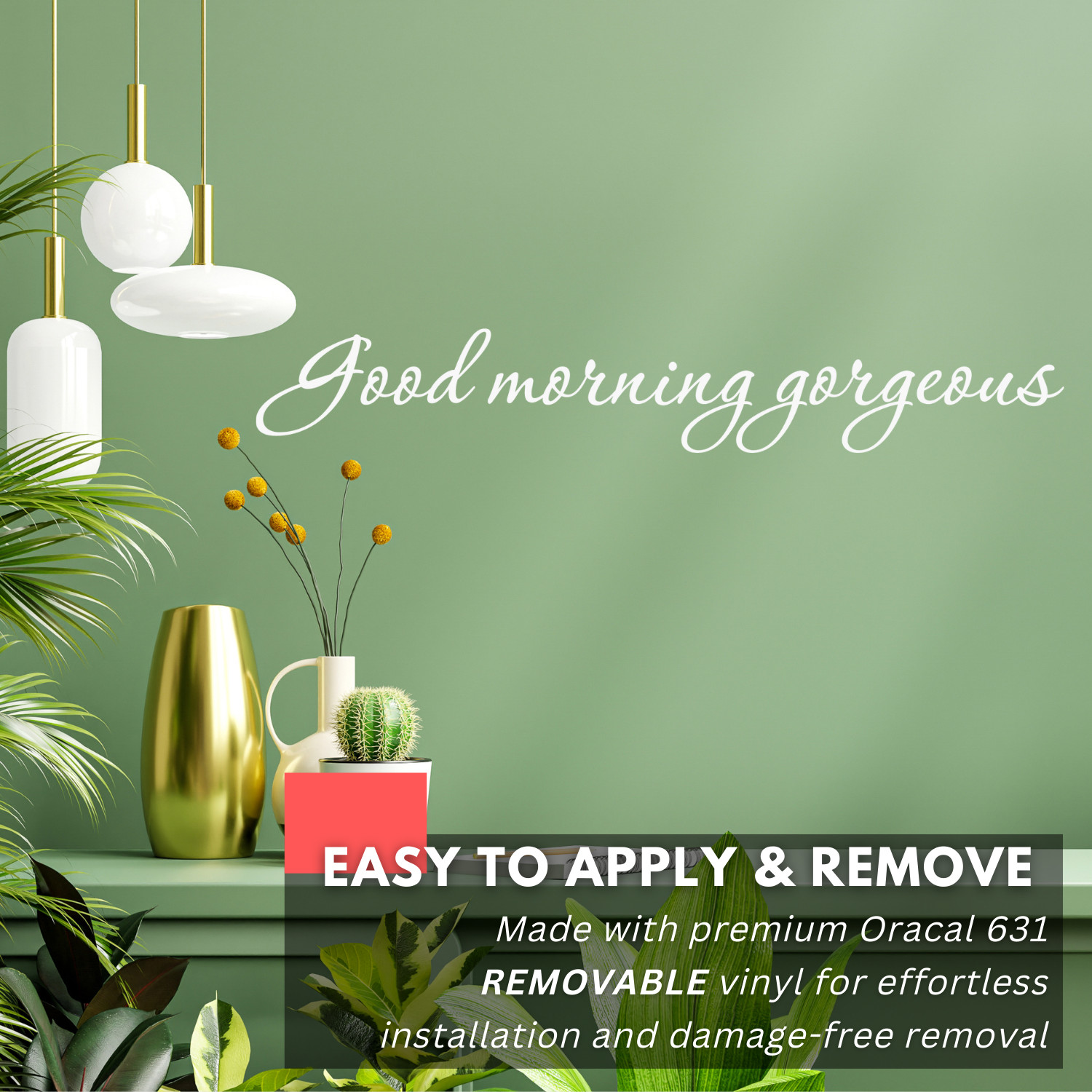 Good Morning Gorgeous Inspirational Love Wall Decal Sticker Quote Vinyl Decor
