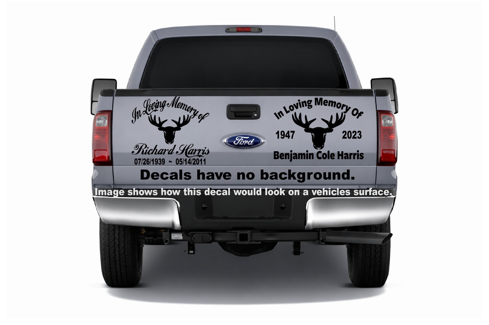 In Loving Memory Hunter Moose Icon Vinyl Memorial Sticker Decal – 2 Font Choices