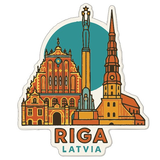 Riga Latvia Sticker Decal Vinyl Die-Cut City Skyline Landmark Design
