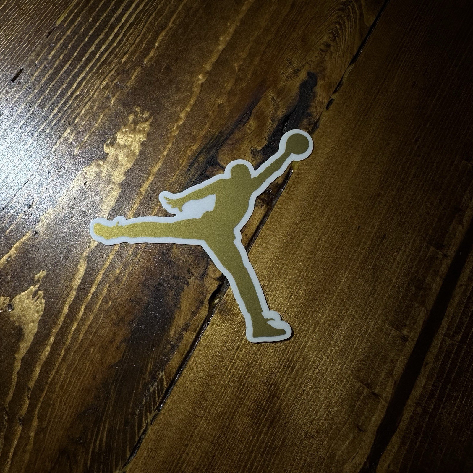 Authentic Air Jordan Jumpman Sticker (3.5" x 3.5") Nike Gold Flight Logo
