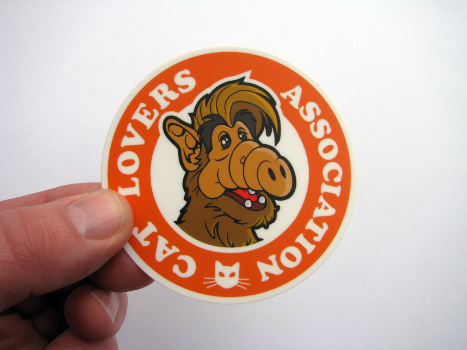 ALF Cat Lovers Association Vinyl Sticker 80s TV Decal for Skateboard Laptop Car