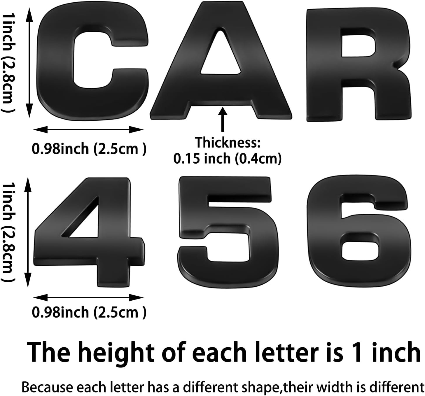 43 pegatinas con letras y emblemas para coche, 3D, cromadas, para bricolaje