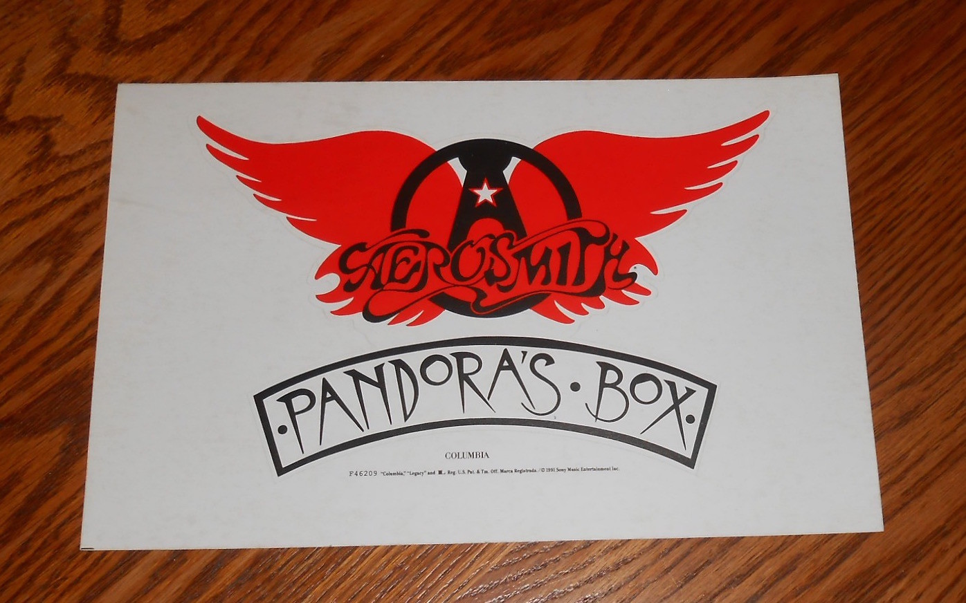 Aerosmith Pandora’s Box Sticker 1991 Unused 5×8