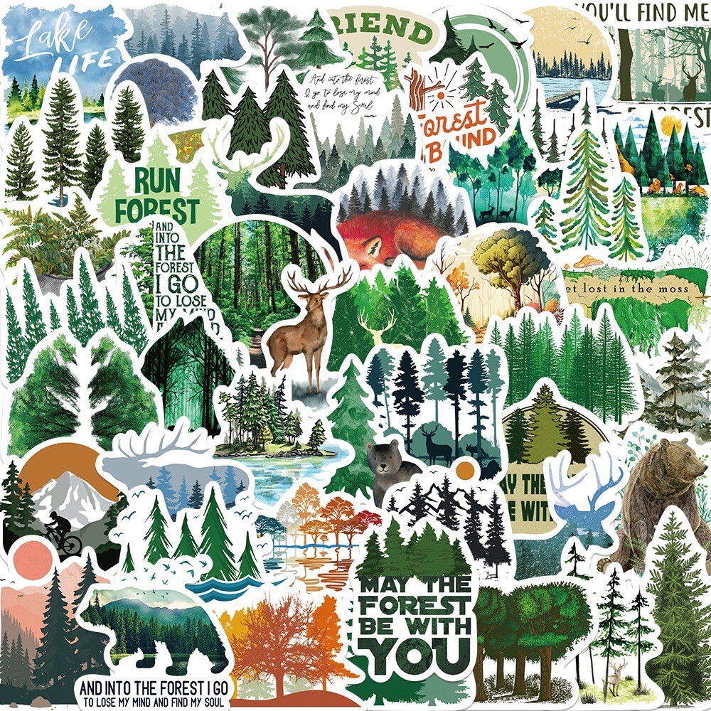 20 Random Forest Nature Stickers Tree Decals Laptop Yeti Car Hydro Free Shipping