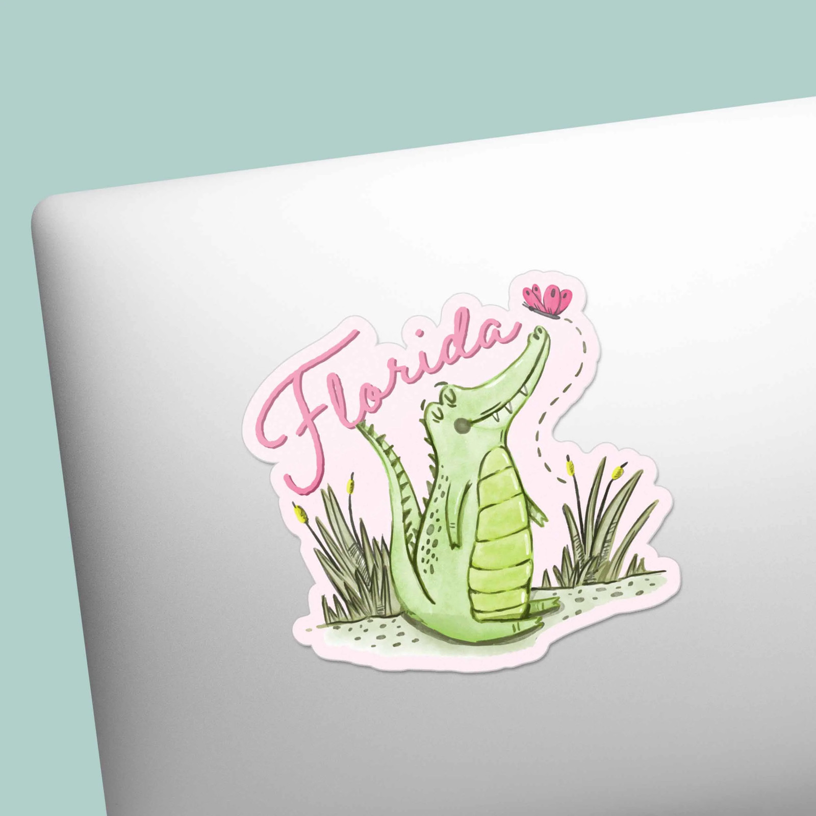 Pink Florida Gator Sticker – Cute FL Decals