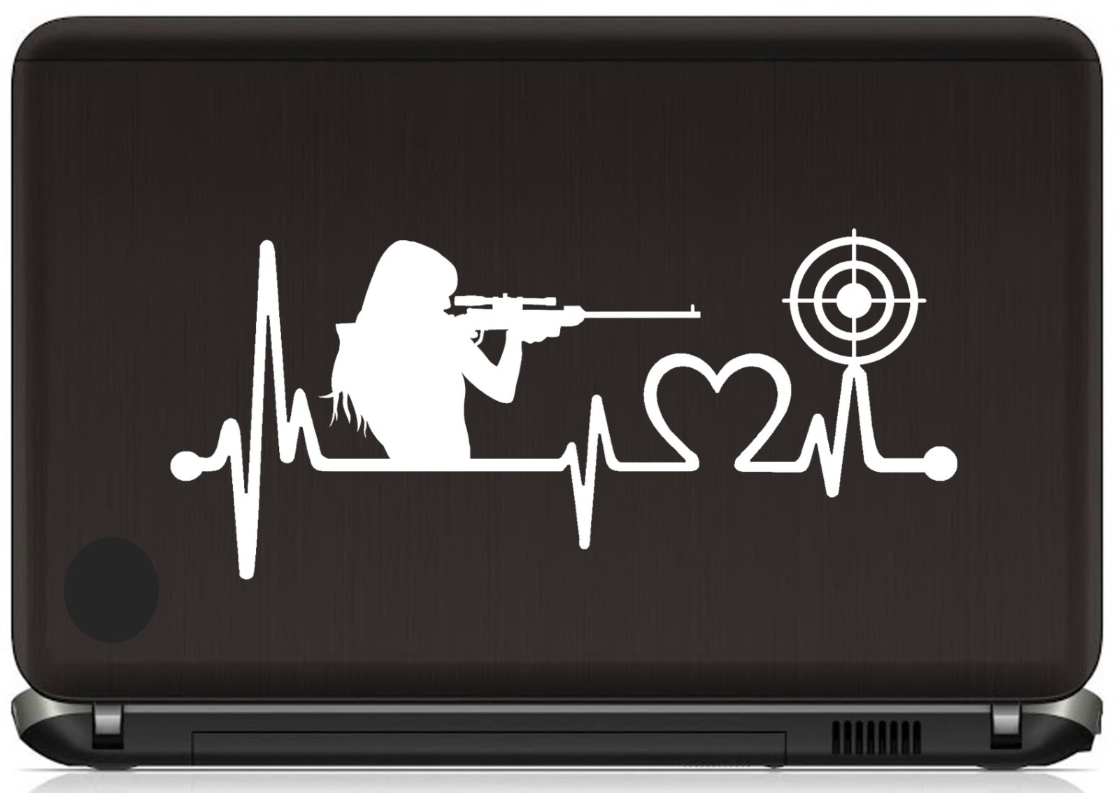 Gun Girl Heartbeat Target Shooting Decal Sticker Love Guns Rifle Pistol K1100