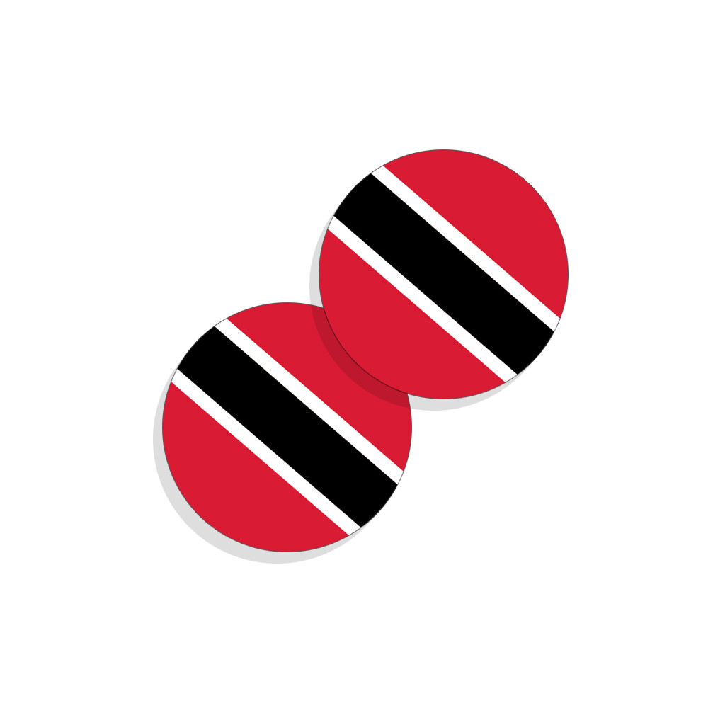 Trinidad and Tobago Flag Stickers Flag Decals Round Indoor Outdoor Circles 4pack