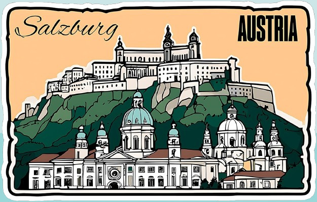 Salzburg Austria Sticker 4 Inch City Travel Souvenir Destination – Waterproof…