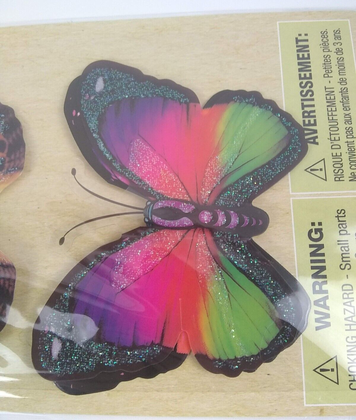 Butterflies Pop-Up Stickers Crafter's Square 4 pc Colorful 3D Butterfly Glitter