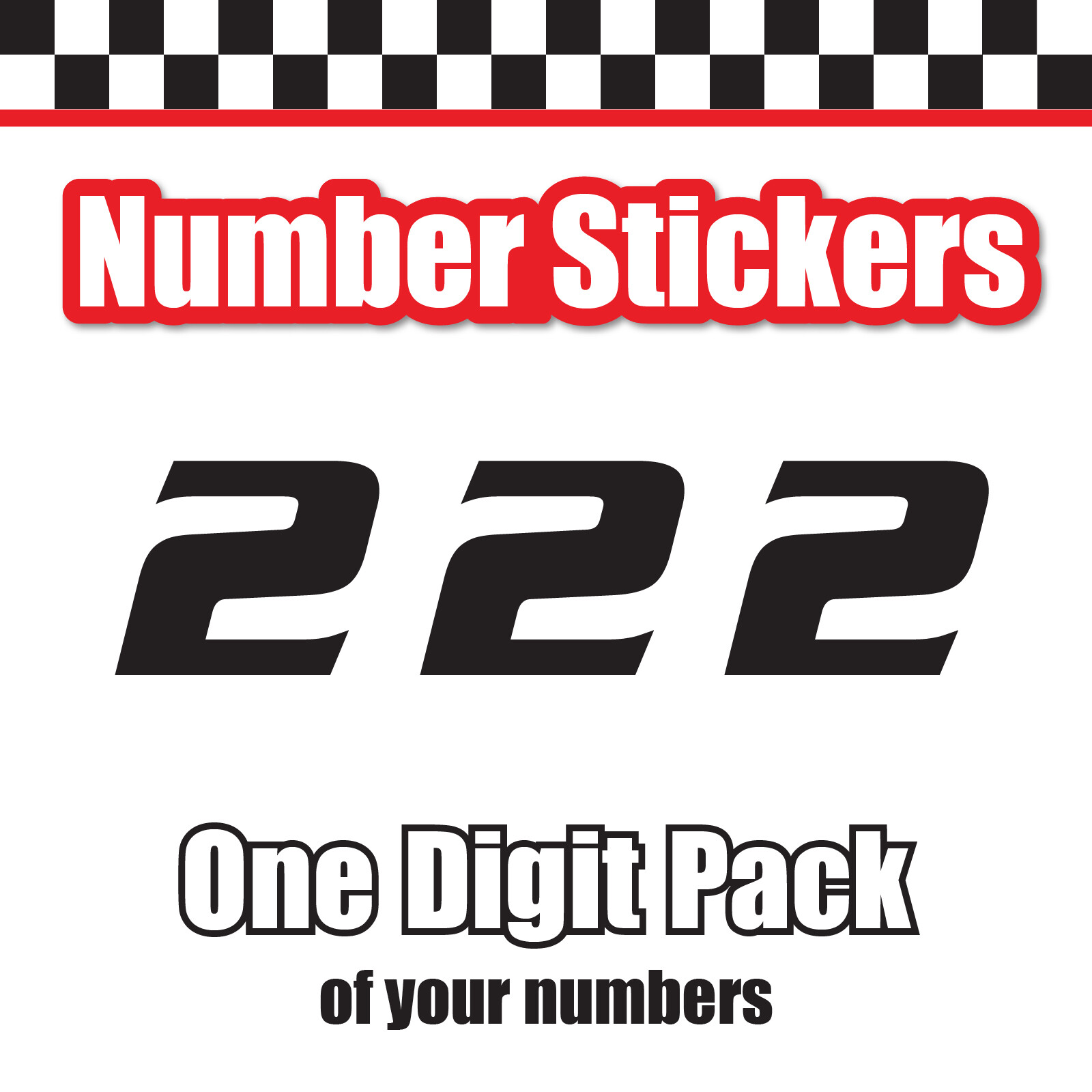 3x 3 Digit Custom Single Number Sticker Decal Locker Door Mailbox Serpentine Std