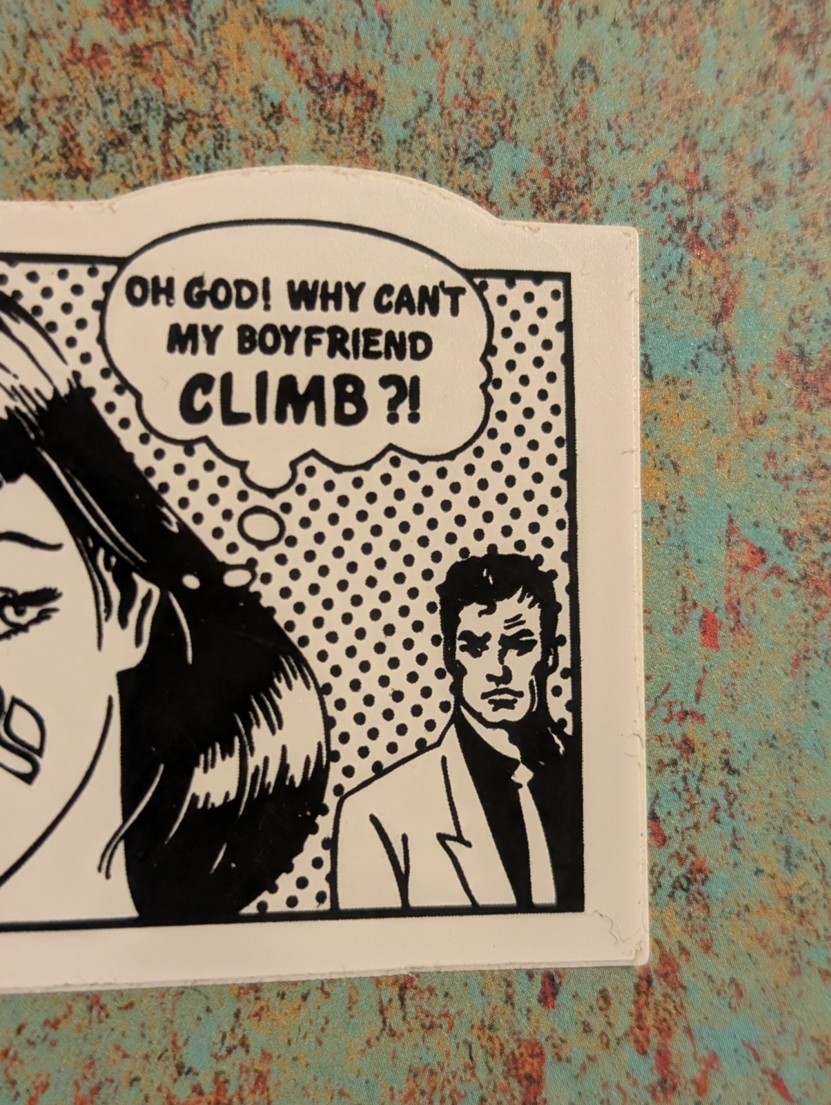 Black Diamond Boyfriend Climb Pop Art Sticker – Mountain Hiking Climbing Skiing