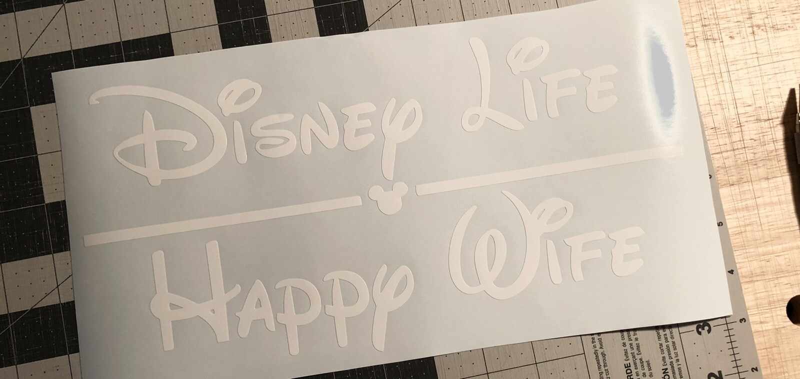 Vinyl Decal for Window – Disney Life / Happy Wife, Various Colors & Sizes