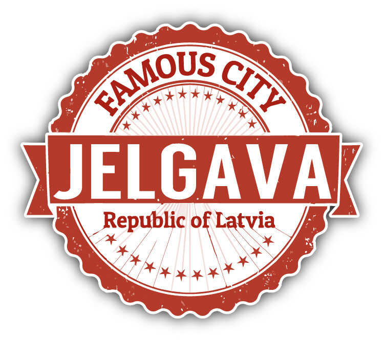Jelgava City Latvia Grunge Travel Stamp Car Bumper Sticker Decal