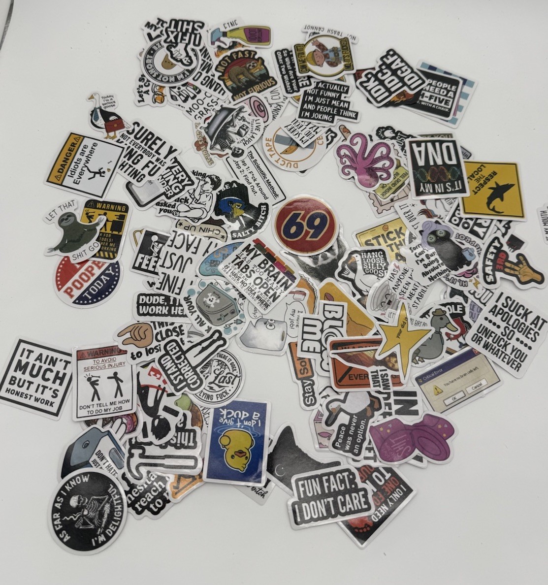 Bulk Lot 130 Funny Stickers Adult Novelty Sarcastic Fathers Day Dad Joke Humor
