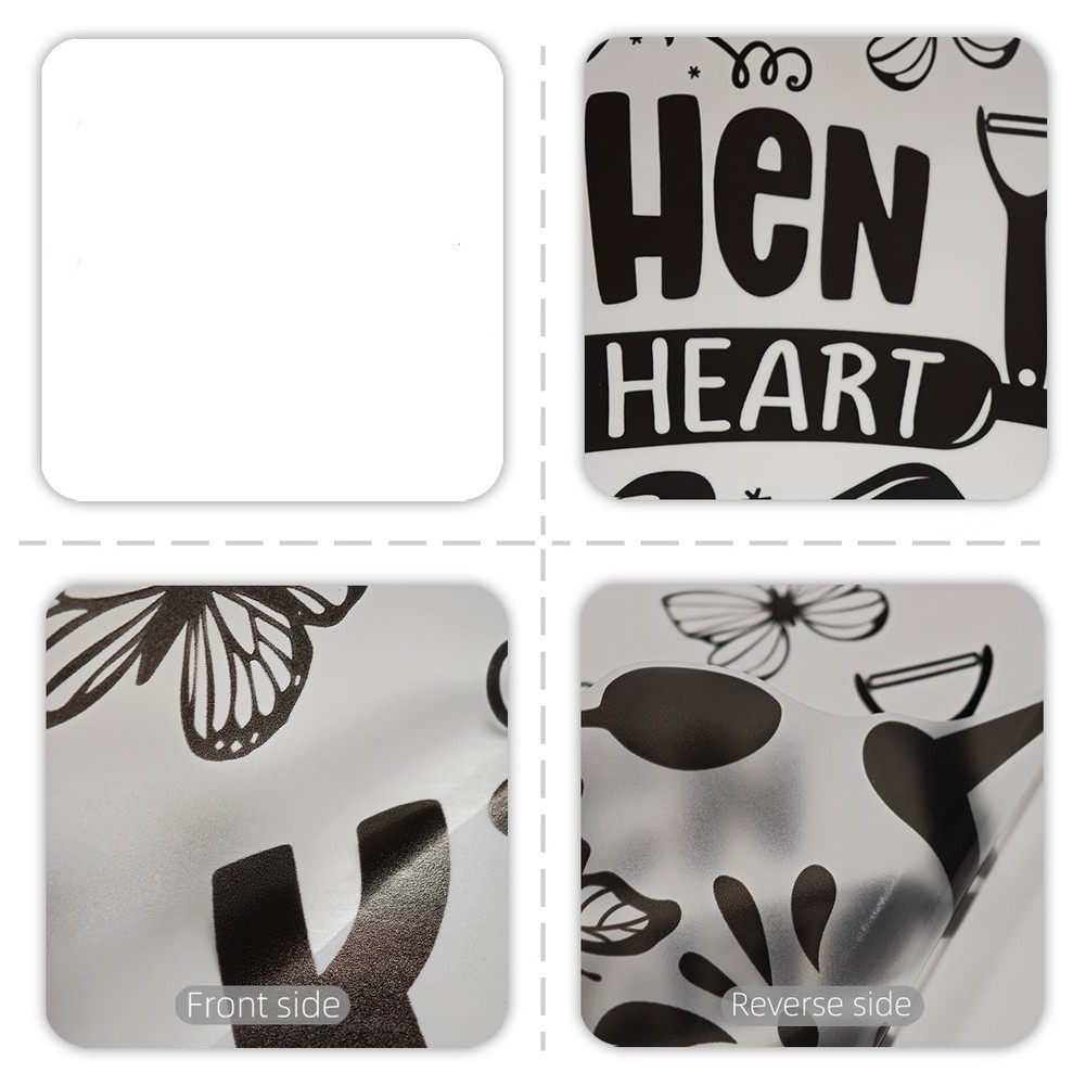 Kitchen Wall Sticker Black White Silhouette PVC for Home and Commercial Use
