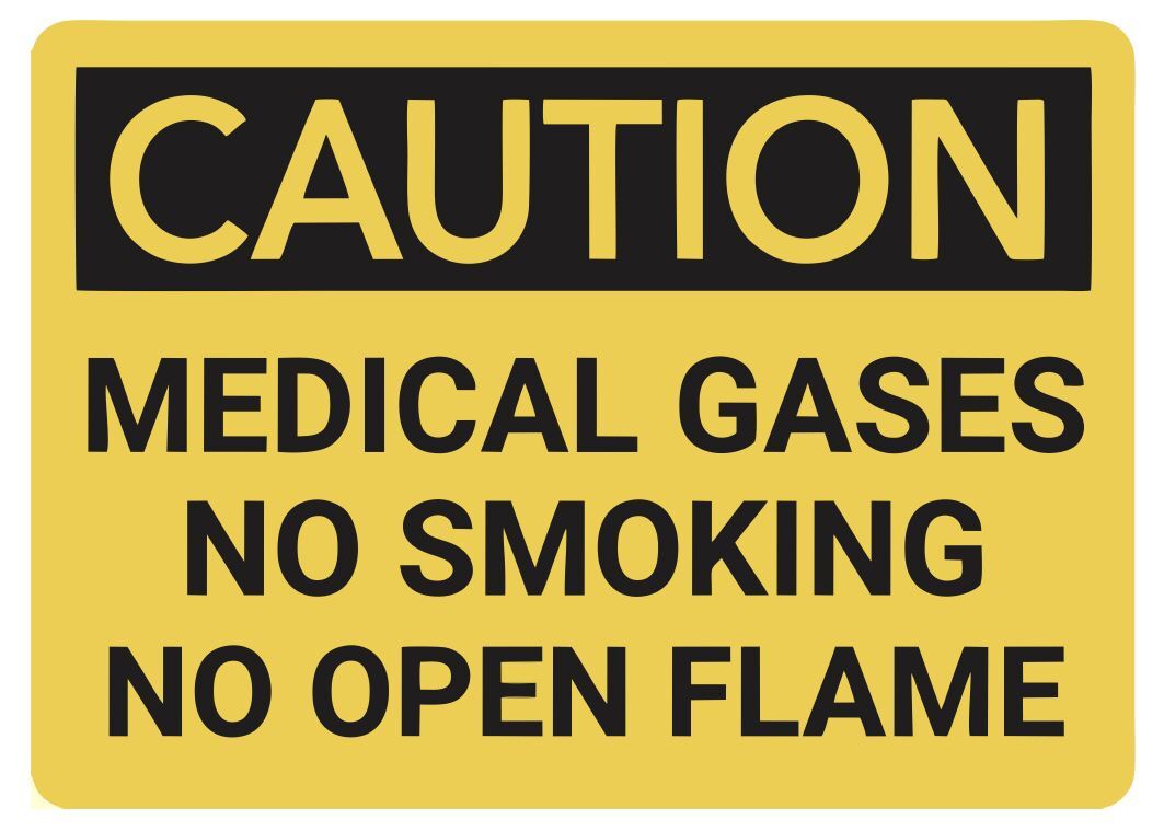 Medical Gases No Smoking Safety Sign Sticker Decal Label D7381